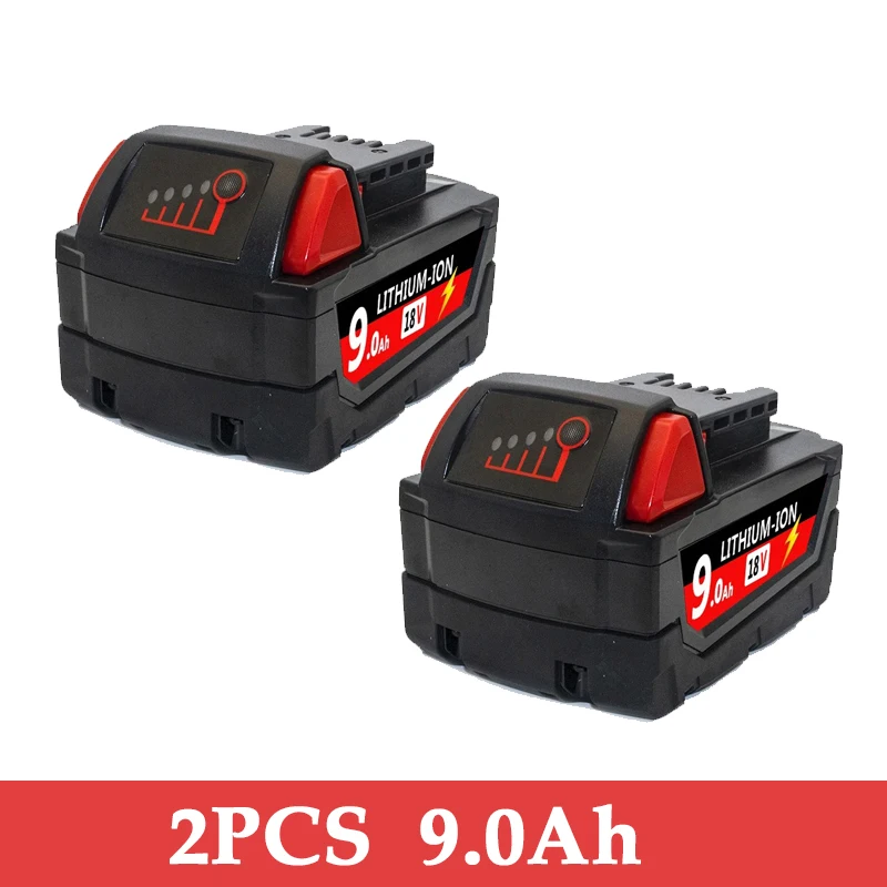 NEUE 18V Für Milwaukee M18 M18B6 18V XC 12Ah 9Ah Li-Ion Akku 48-11-1860/Ladegerät akku: Rosa