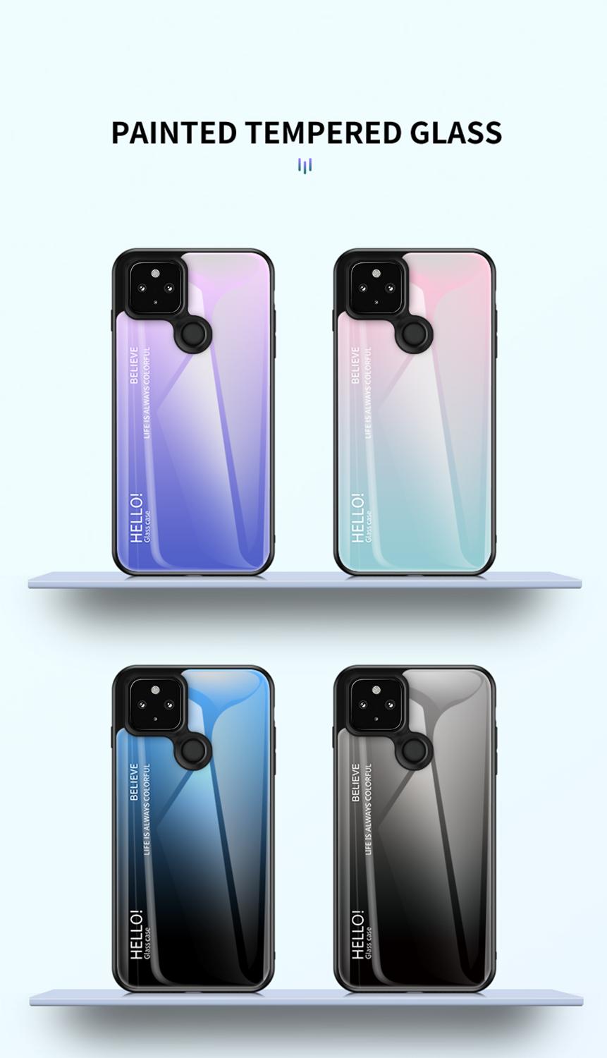 Dla Google Pixel 5 etui ze szkła hartowanego ochrona kolorowa obudowa telefonu Google Pixel 4a 5G