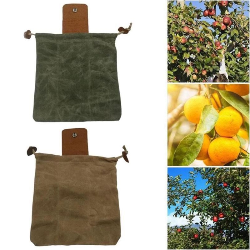 Tote Tuin Gereedschap Tas In Water Proof Canvas Foerageren Tas Foerageren Pouch Mand Lederen Tool Draagbare Inklapbare