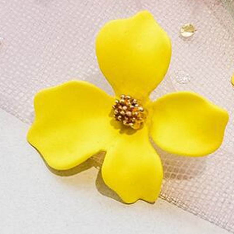 bloemen zoete stemming sieraden oorbellen lange oorbellen met bloem oorbellen verklaring oorbellen meisje te sturen vrouw: yellow