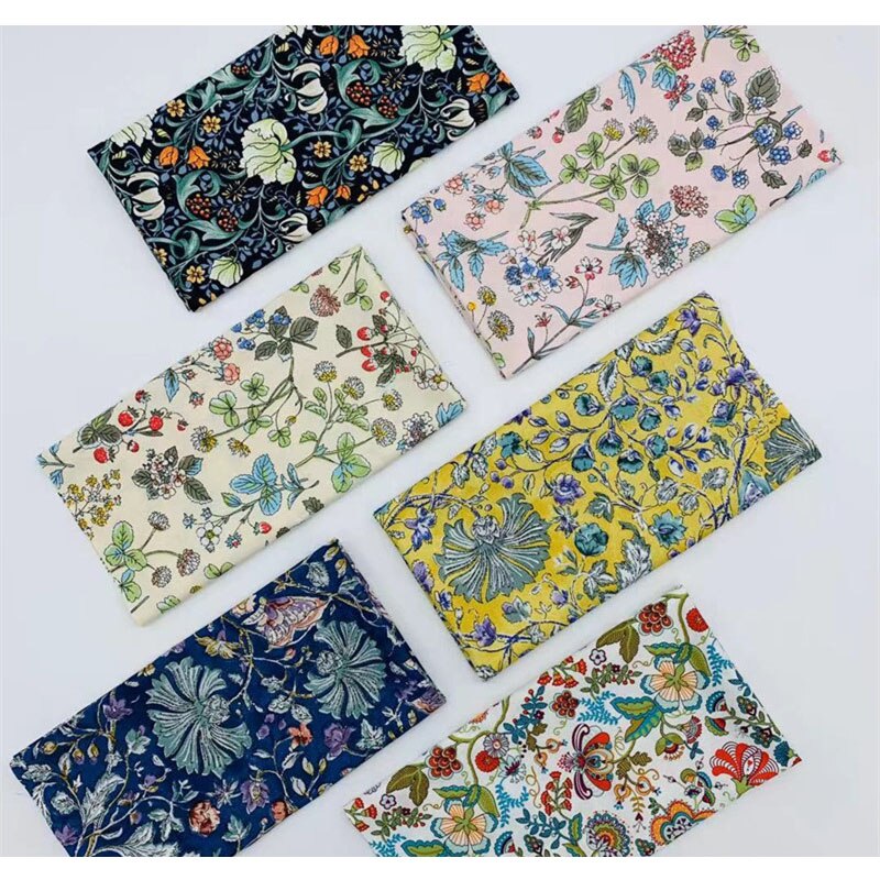 Tissu en coton imprimé fleur rose, 50cm x 50cm, 6 pièces, pour couture, quilt, Patchwork, couture, bricolage
