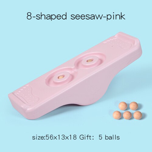 Children Balanced Seesaw Kindergarten Sense Training Equipment Parent-Child Game Outdoor Sport Toys Balance Board for Kids M069: 8-Pink