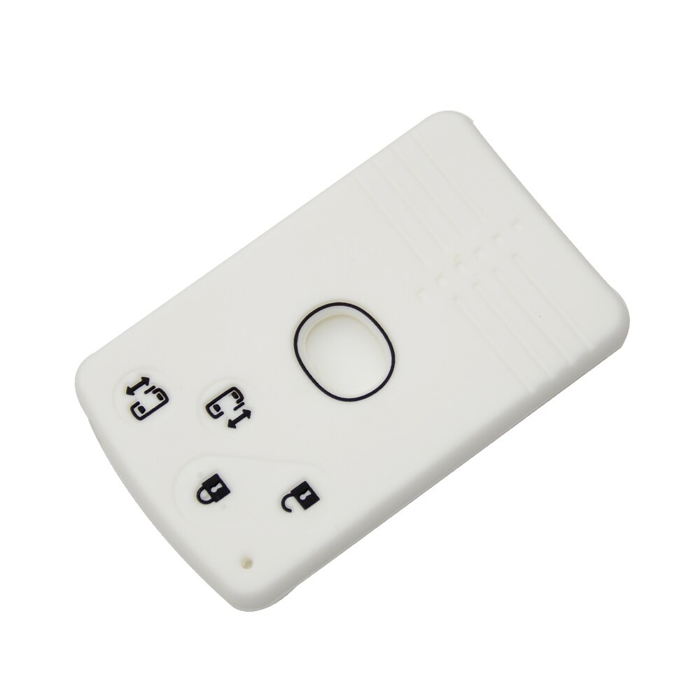 OkeyTech 4 Button Silicone Remote Card Key Cover For Mazda 2 3 5 Premacy Miata 6 8 RX8 MX5 M8 CX-7 CX-9 Verisa MPV Fob Protector: White
