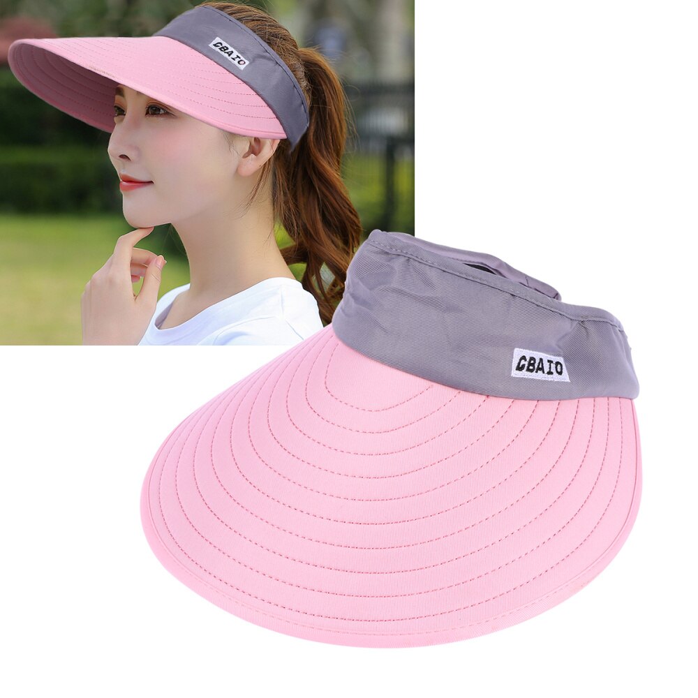 Sports Tennis Cap Summer Outdoor Cap Folding Hat All-matching Cap for Men (White Hat and Black)