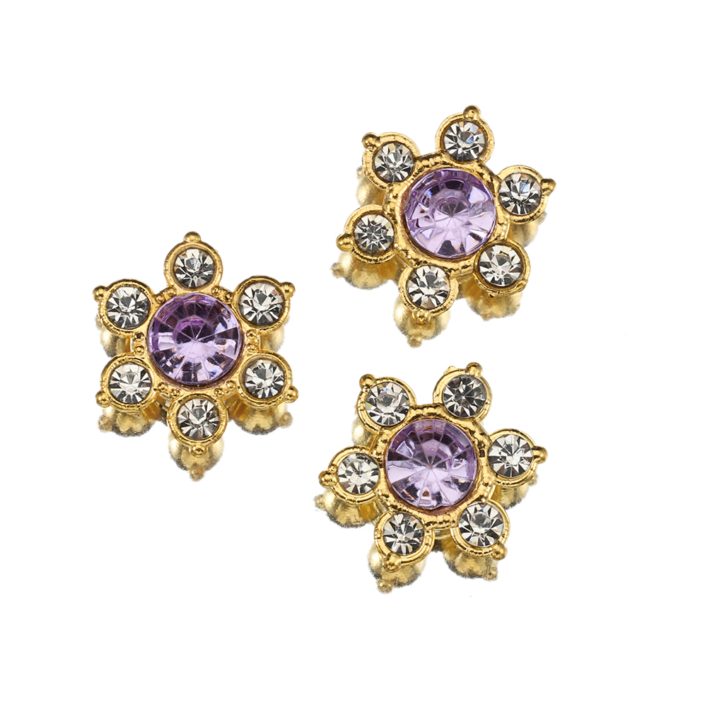 100 Stuks 50 Stuks 13Mm Bloem Kristal Strass Cabochon Platte Achterkant Patches Voor Sieraden Maken Naaien Op Broche Accessoires Diy: 14mm / Goud