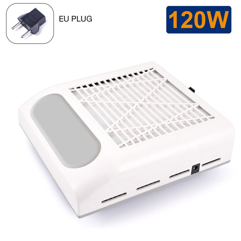 120W odkurzacz robić paznokci wentylator robić manicure pedicure pochłaniacz kurzu z wymiennym filtrem robić usuwania kurzu robić salonu: biały-EU