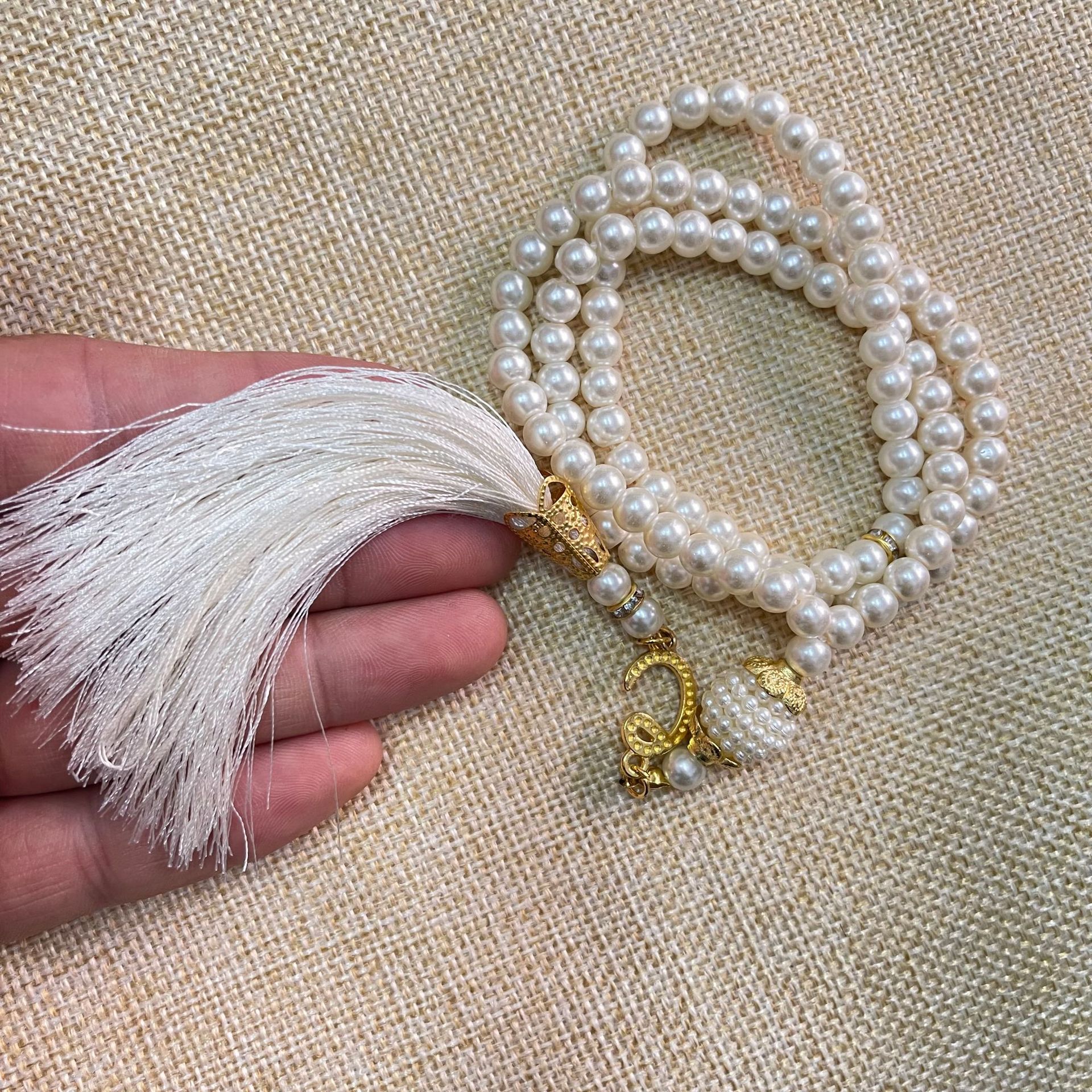 Nuevas perlas de vidrio borla estilo turco Rosario musulmán cuentas de oración islámica pulsera para mujeres accesorios de joyería 6mm 99 Uds