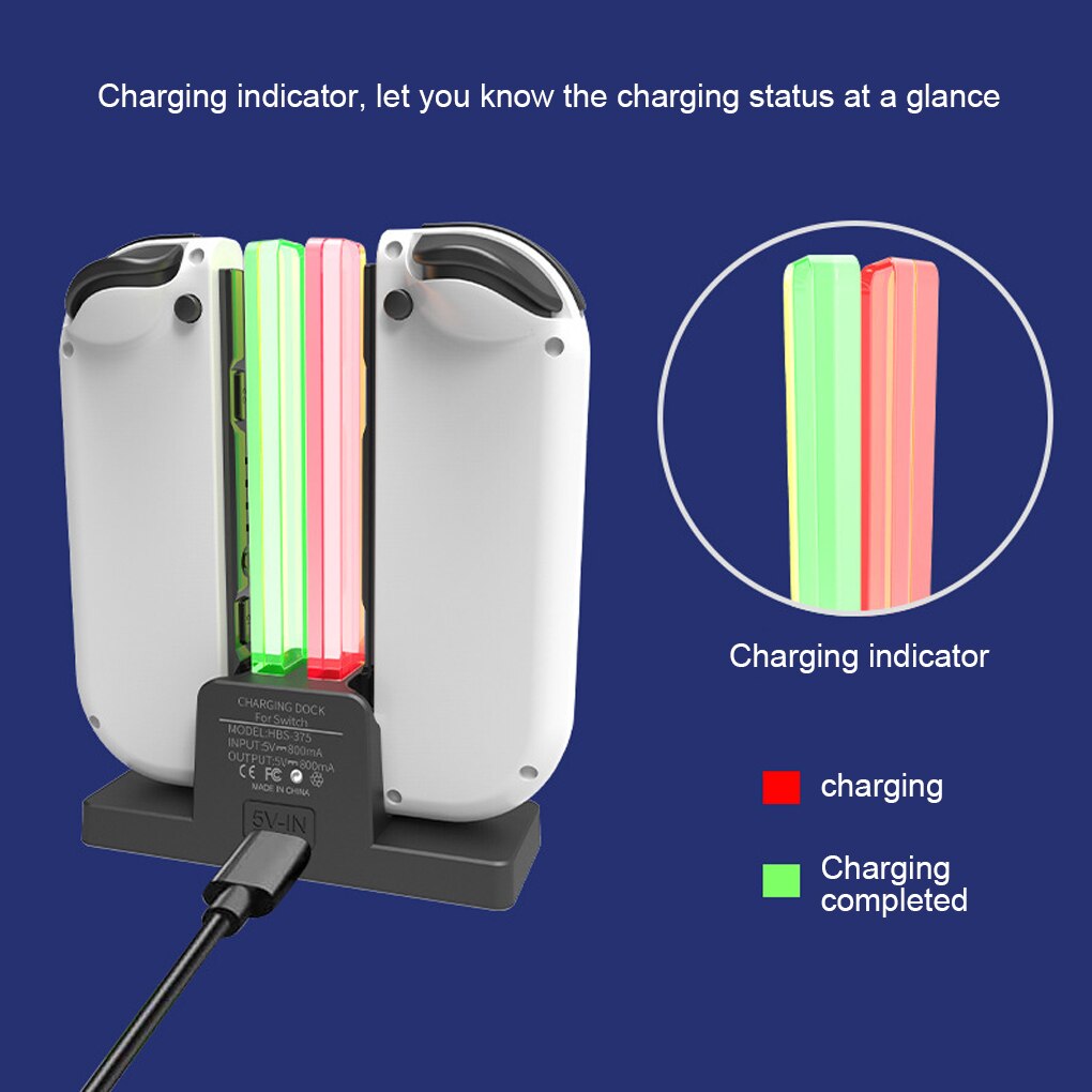 Gamepad Charger Stand Charging Dock Game Pad Dual Station Antislip Gamepad Tafel Wieg Console Houder Voor Joycon/schakelaar Oled