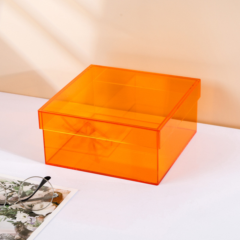 Akrylowe pudełko robić przechowywania z pokrywką Kolorowe akrylowe pojemniki z organizerem Półki na kosmetyki Kolekcje żywności Biżuteria Figurki: FIOLETOWY