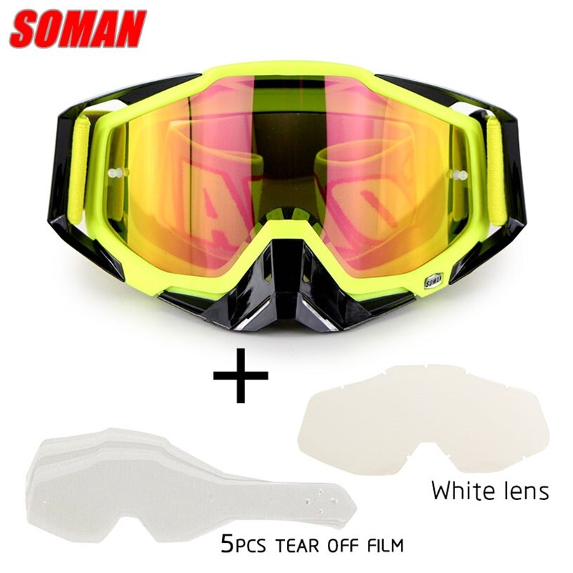 Soman  sm11 cross field briller dirt bike gozluk atv casque okulary moto cykel motorcykel cykel briller gafas: Gul-gruppe