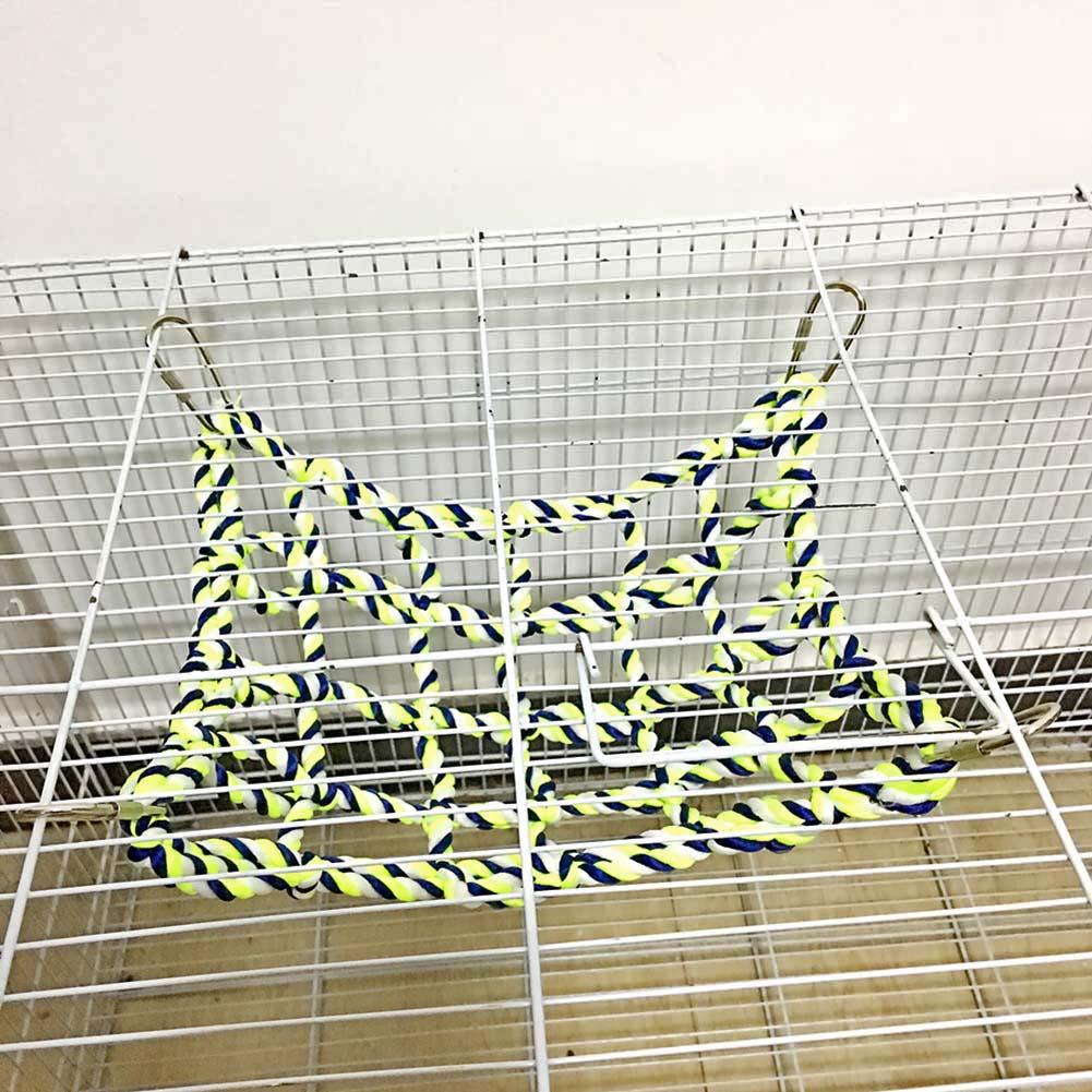 Escalera de escalada para loros, jaula de red de cuerda de algodón para mascotas, juguete de actividades para hámster, Hurón, Animal PEQUEÑO, loro, jaula para pájaros, red para juguetes