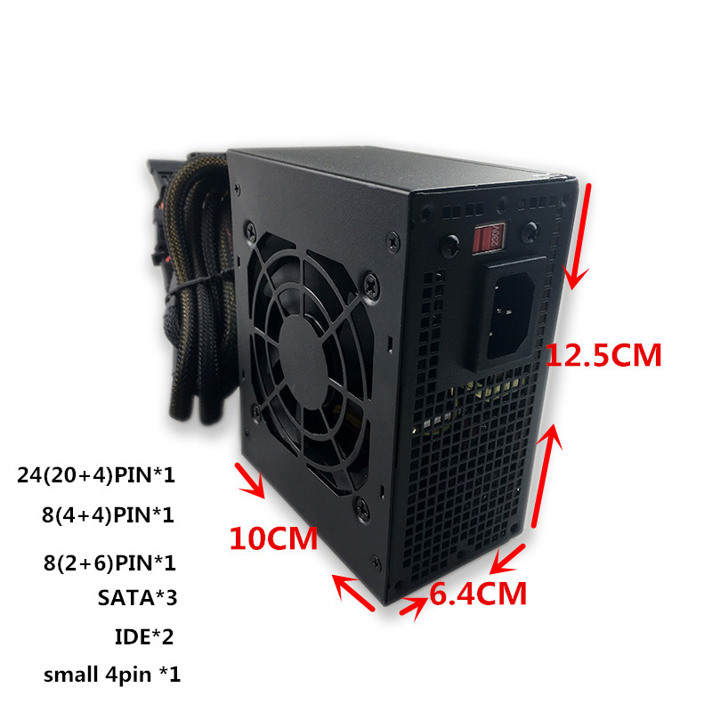 400 w Mini Chassis PC Voeding 110 v ATX Voeding PC Computer Voeding Gaming PSU 12 v actieve PFC 24PIN MAX 500 w DIY PC