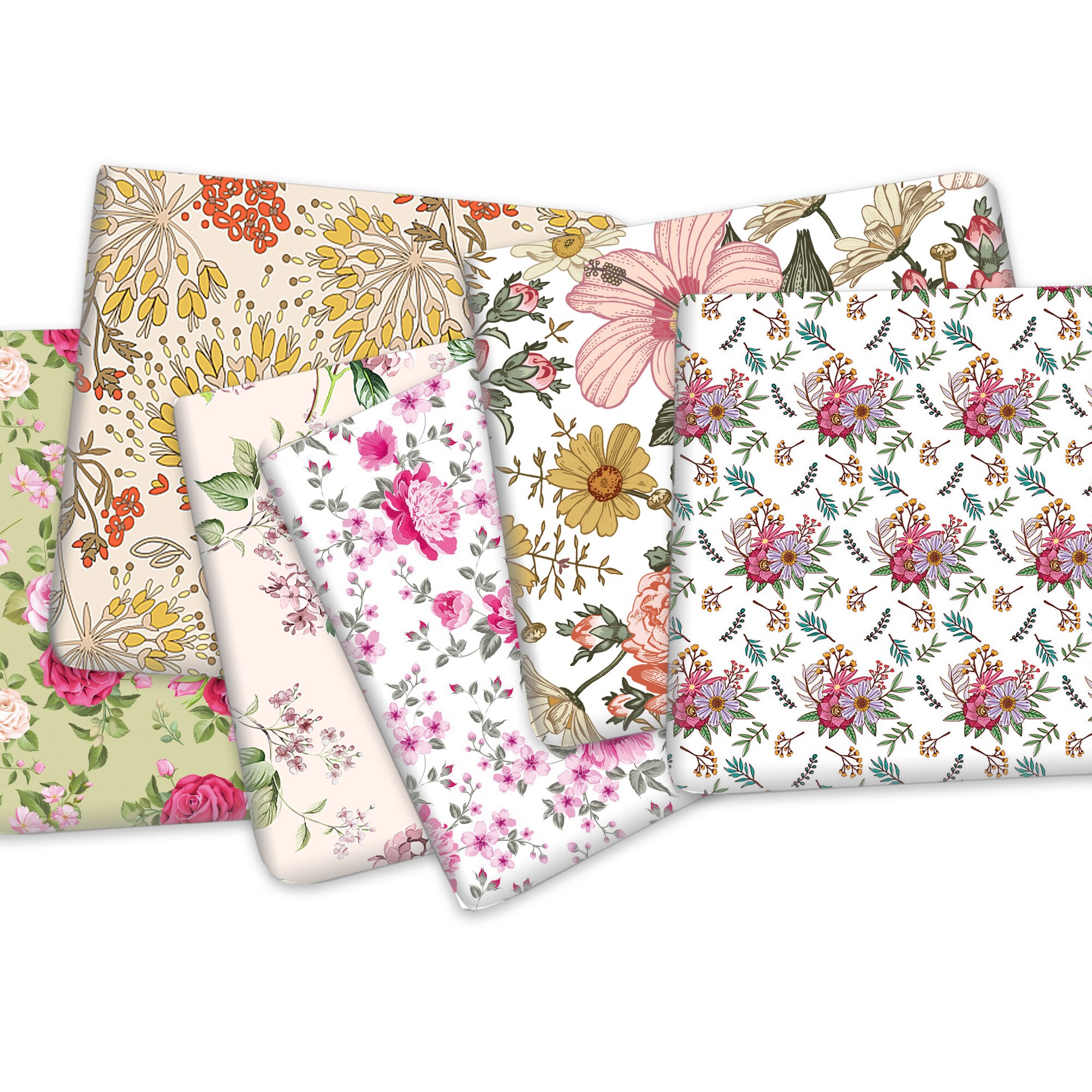 50*145cm Floral Series Polyester Cotton Fabric Quilting Patchwork Cloth Dress Puppet Garment Tissue Material Doll,1Yc16887