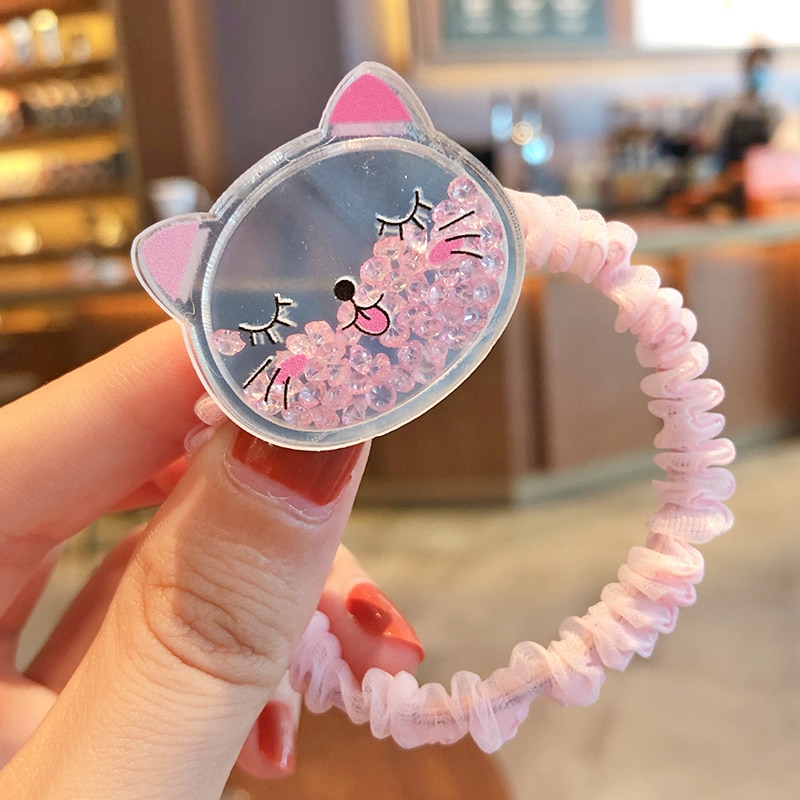 Gomas elásticas para el pelo para niña, gomas de goma para el pelo con dibujos animados de estrellas y arena movediza transparentes, dulces, accesorios para el cabello para niña