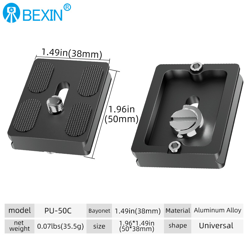 BEXIN Universal Tripod Plate Quick Release Plate Camera Quick Clamp PU Plate for Dslr Camera Arca Swiss Ballhead Tripod