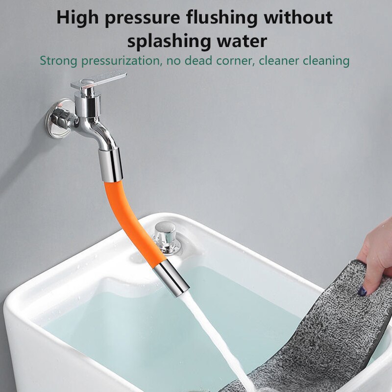 360° Rotation Faucet Extension Extender Bathroom Balcony Bathroom Faucet Extender Splash-proof Spout Artifact Universal
