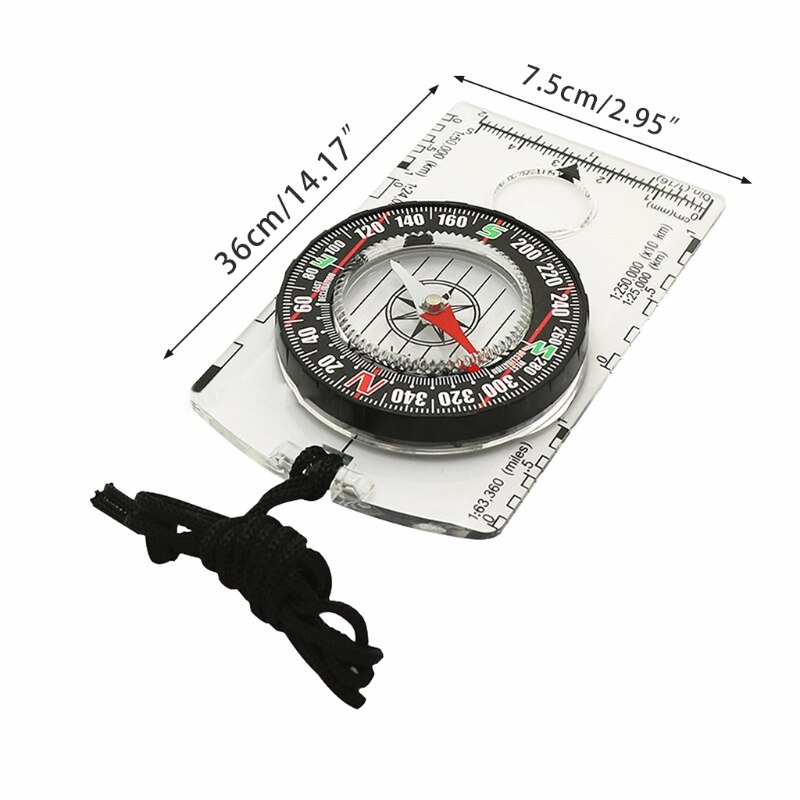 50LC Transparent Lensatic Compass Hiking Climbing Adventure Compass Tool for Explorer