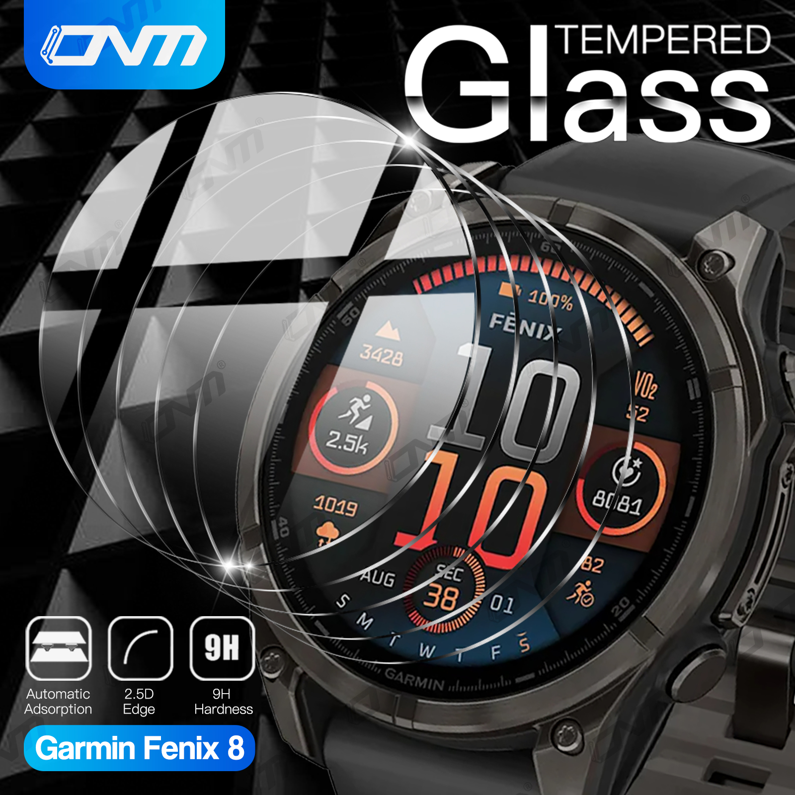 Tempered Glass for Garmin Fenix 8 E 43mm/47mm/51mm AMOLED Solar Screen Protector Tempered Glass Anti-scratch Film Accessories
