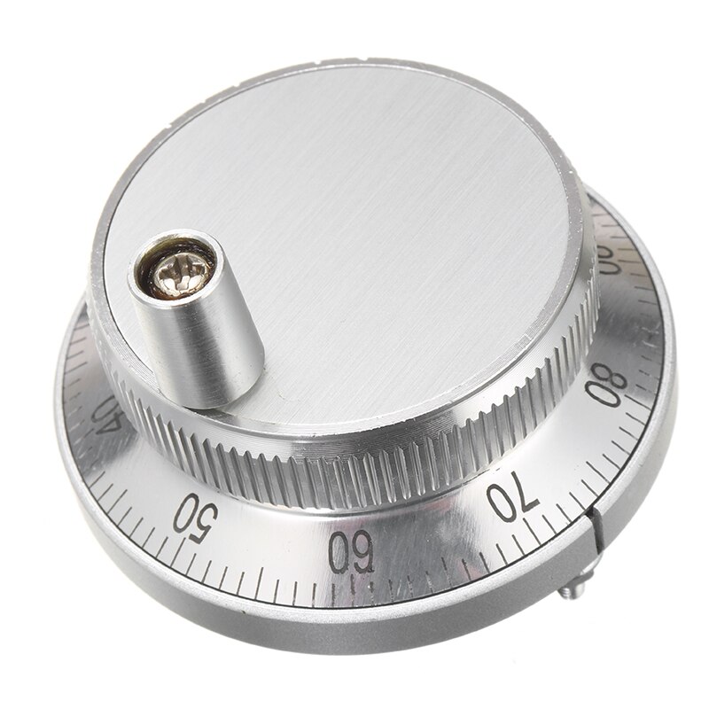 Silver 100PPR 5V 6Terminal Electronic Hand Wheel Pulse Encoder 60mm Manual Pulse Generator CNC Pulser HandWheel