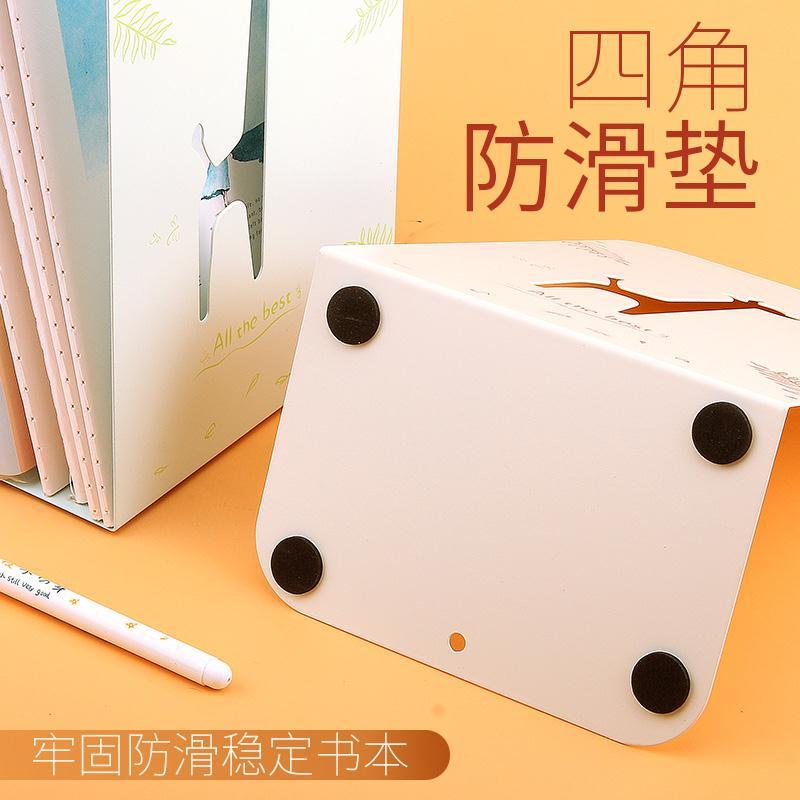 Metal Hollow Cute Bookends L-shaped Desk Organizer Desktop Book Holder School Stationery Office Accessories