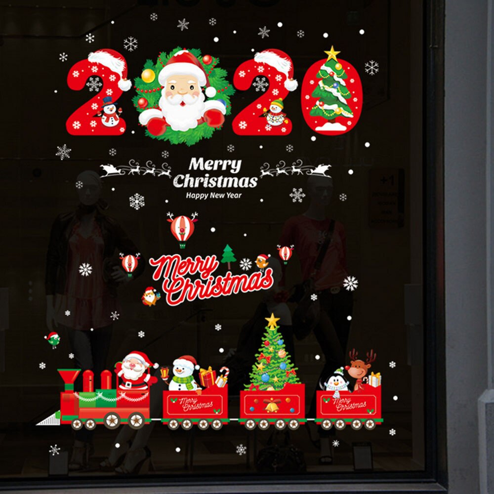 Decoración navideña de Santa Claus para pared, ventana, puerta de cristal, Sickers para casa, Bar, Hotel, cafetería, tienda, Navidad, Kerst