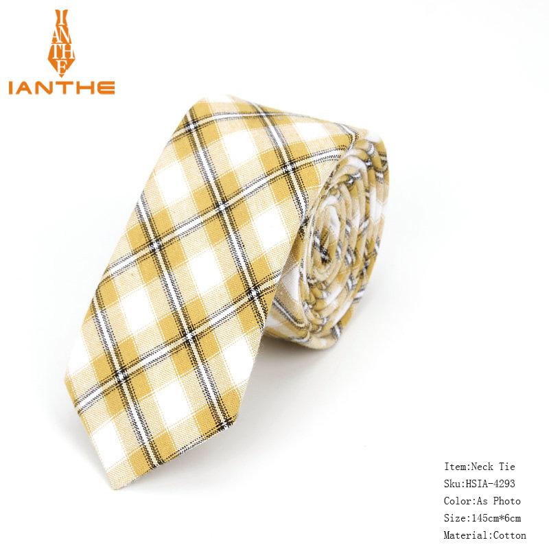 Mode Katoen Streep Stropdassen Voor Mannen Casual Plaid Stropdas Gravatas Corbatas Slanke Pak Vestidos Heren Stropdassen Party Narrow Neck Tie: IA4293