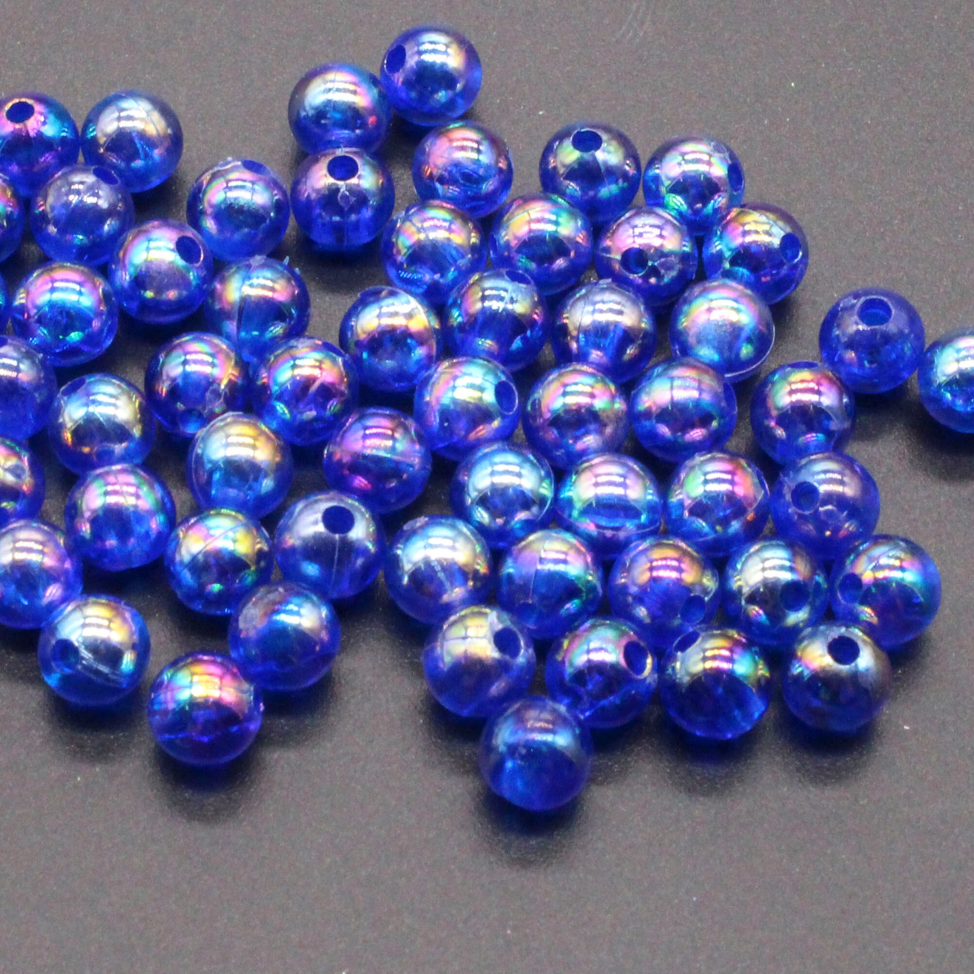 200Pcs 6Mm Licht Roze Transparant Ab Ronde Ball Spacer Kralen Voor Sieraden Maken Diy Sieraden Accessoires: Deep Blue