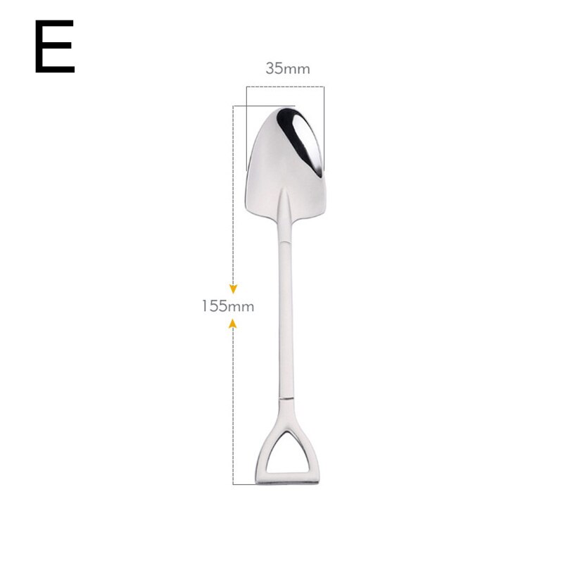 Retro Watermelon Shovel Coffee Spoon Stainless Steel Dessert Spoon Ice Cream Spoon Tip Flat Shovel for Christmas: E