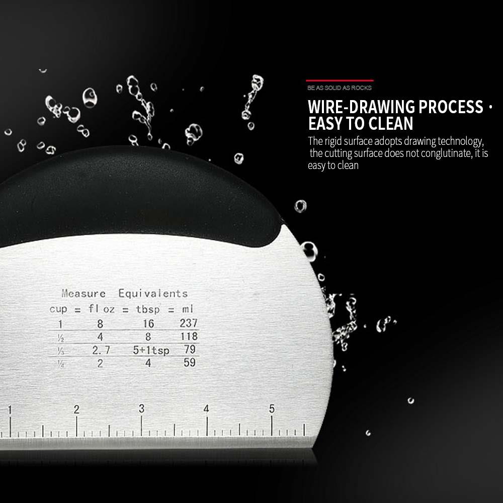 Pastry Scraper with Scale Kitchen Stainless Steel Durable DIY Dough Blender Heavy Duty Biscuit Cutter Cookies