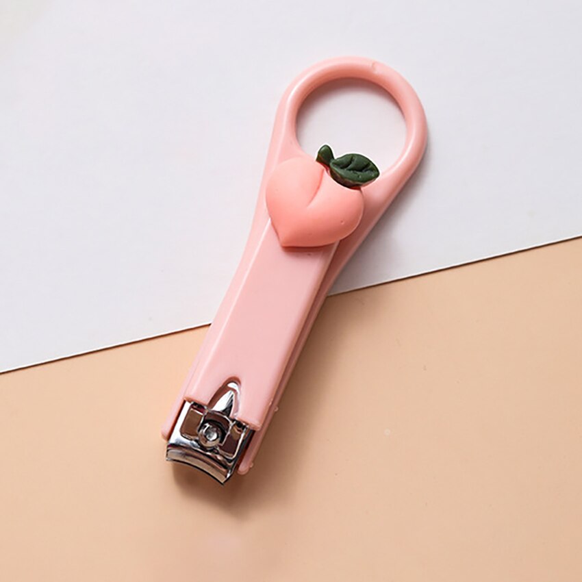 1pc leuke cartoon nagelknippers, kleurrijke kindernagelschaartjes, pedicure, teennagels, beauty manicure-instrumenten: Perzik