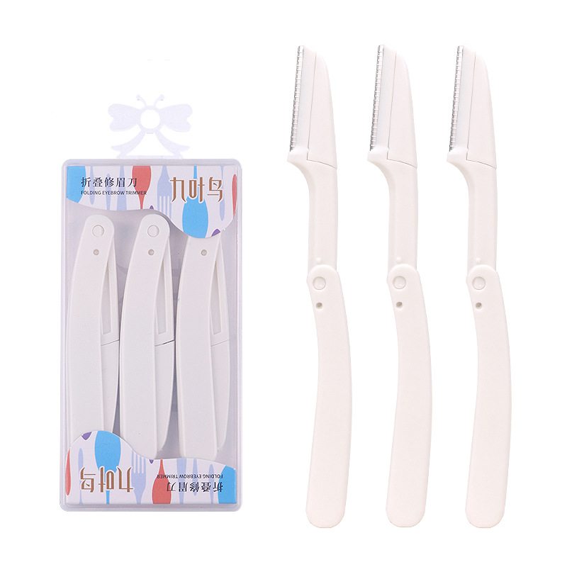 Karsyngirl 3pcs Vouw Wenkbrauw Trimmer Schaar Haar Remover Wenkbrauw Kam Scheermes Wenkbrauw Clip Makeup Tools Gezicht Scheermes voor Vrouwen: BLACK & RED