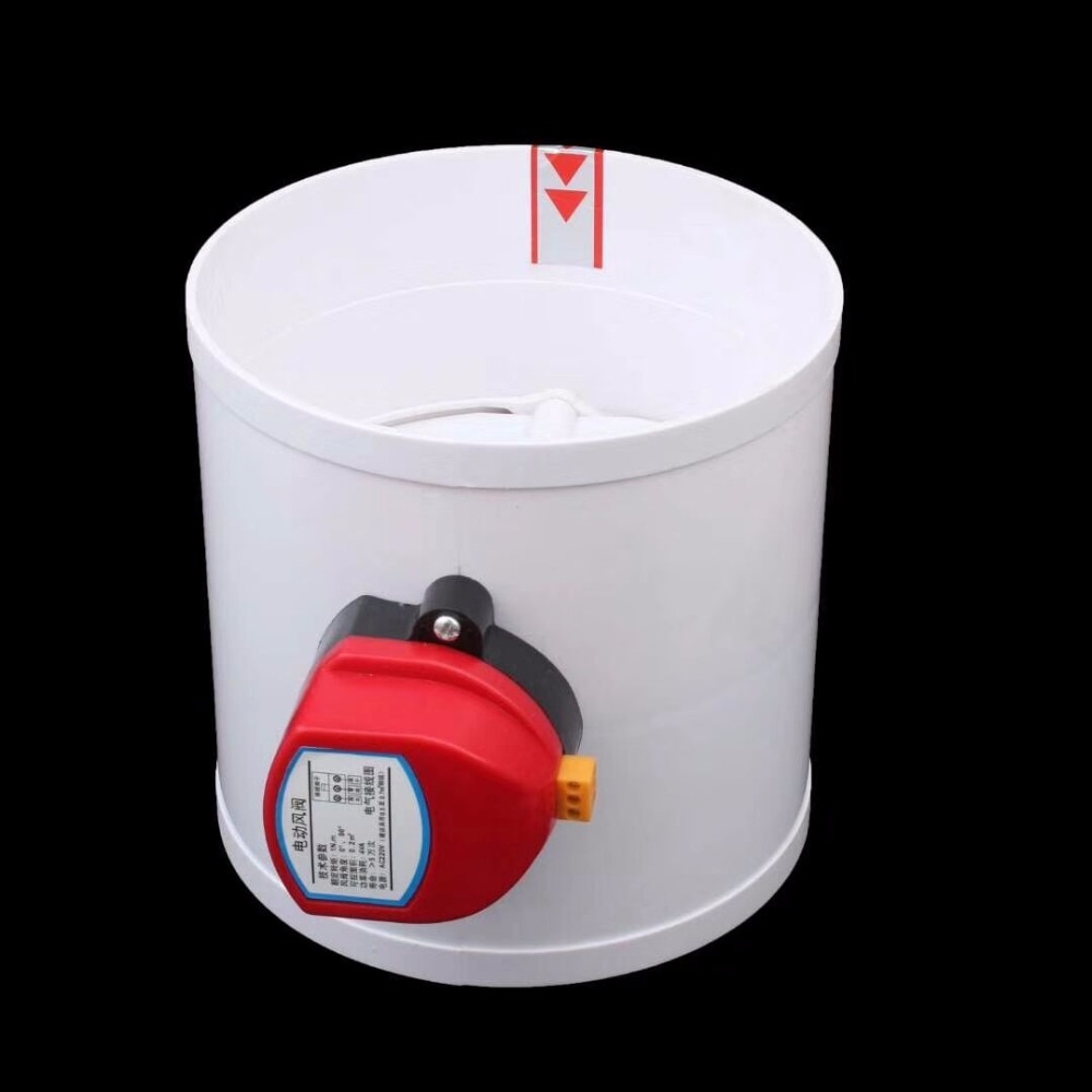 6 inch plastic air damper valve HVAC electric air duct motorized damper for ventilation pipe valve 160mm 220V 24V 12V