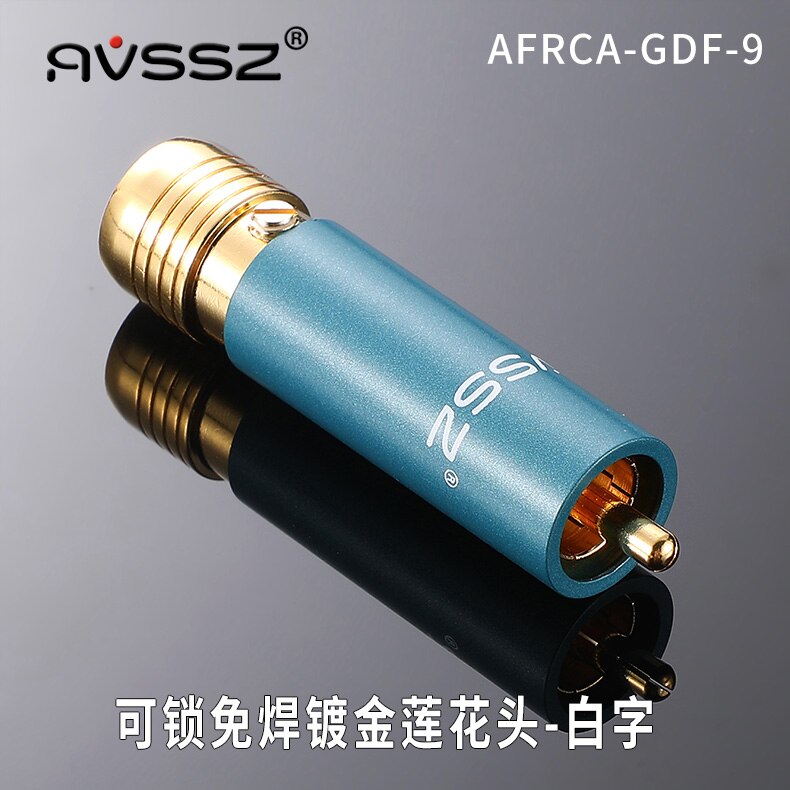 AVSSZ – prise RCA plaquée or, sans soudure, verrouillable, mâle, amplificateur de haut-parleur, câble audio et vidéo, Budweiser, 1 pièce: AFRCA-GDF-9