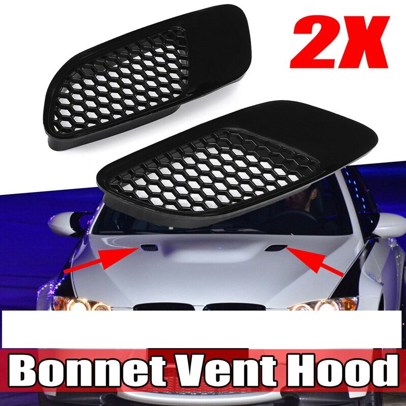 2 stk fronthette luftskive panseret ventilasjons spjeld for-bmw  e90 e91 e92 e93 m3