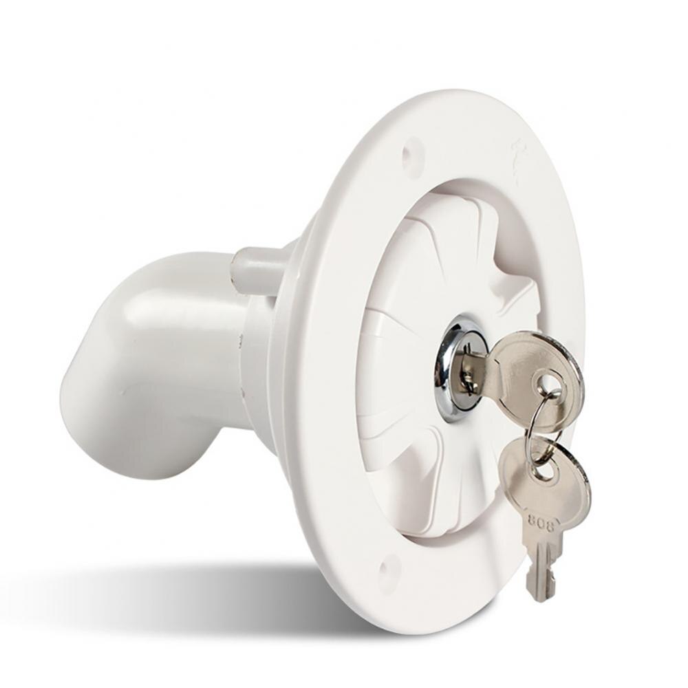 Car RV Water Inlet with lock white material mouth cover Rubber Lockable Leakproof Fresh Motorhome Camper Boat RV Accessory: Default Title