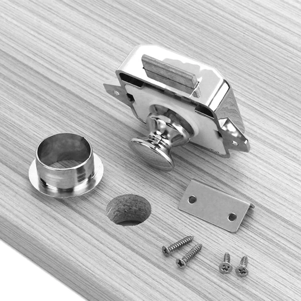 Campervan Cabinet Door Lock Push Button Lock Cabinet Door Campervan Drawer Furniture Latch Push Button Catch Drawer Lock