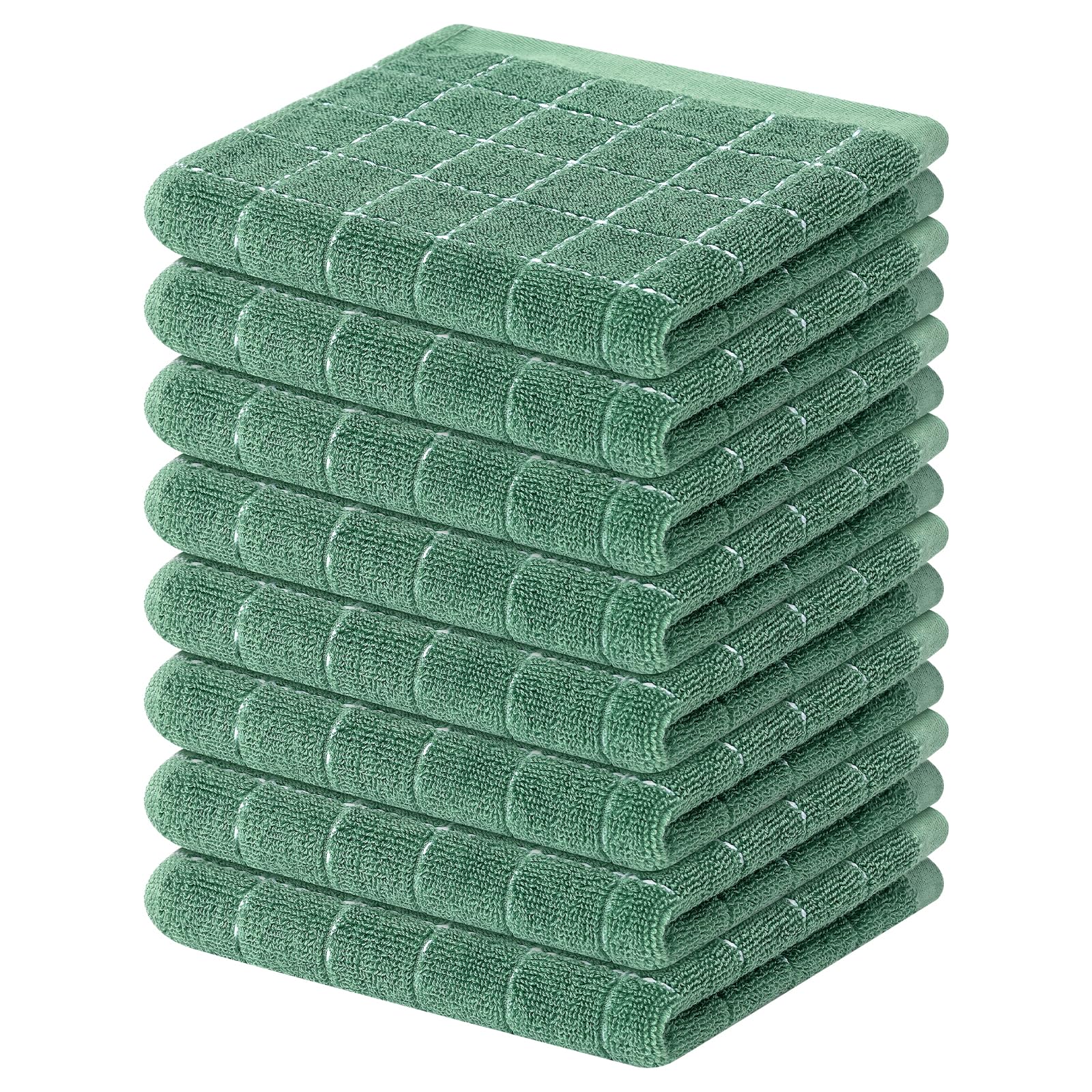 Olanly-toalla de cocina 100% de algodón, paño de limpieza del hogar súper suave y absorbente, trapos para platos diarios reutilizables, paño grueso para platos: Azul cielo / 15 ud
