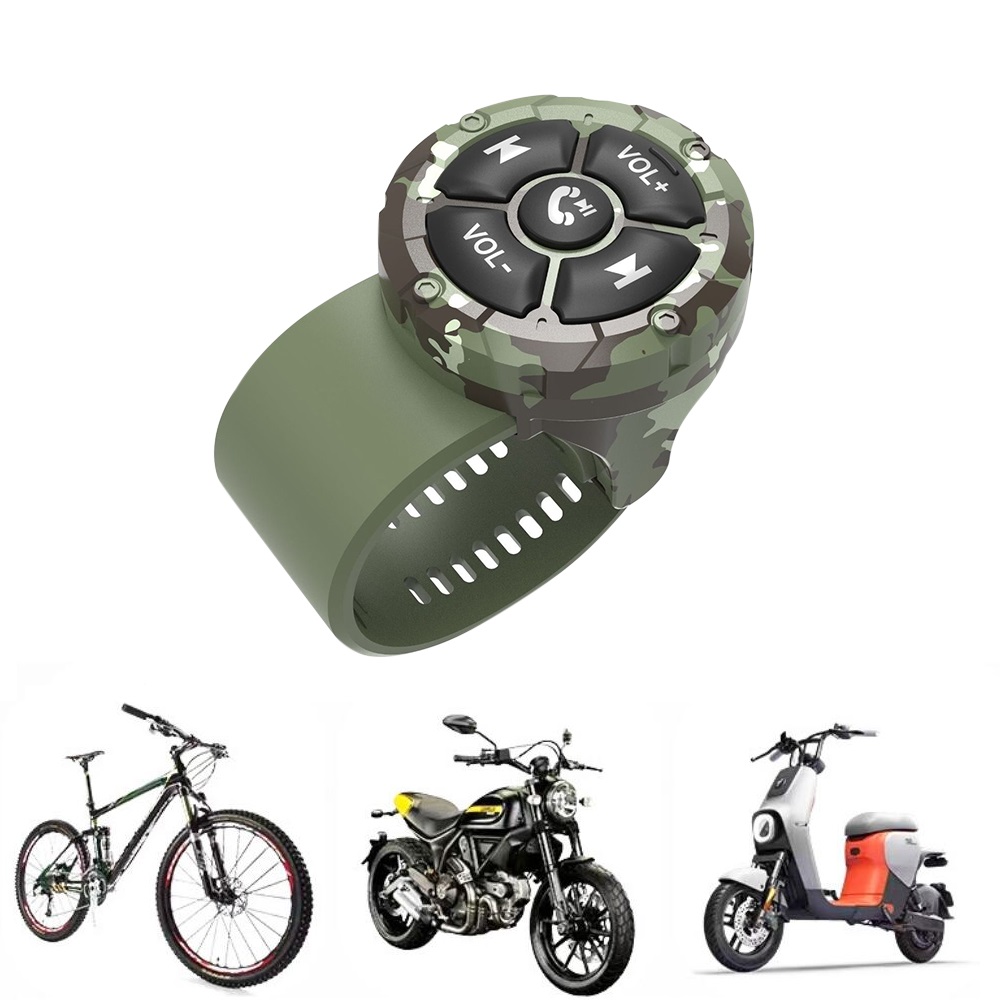 Auriculares inalámbricos con Bluetooth para casco, cascos con botón remoto, controlador multimedia para manillar de motocicleta/bicicleta, Control del volante del coche