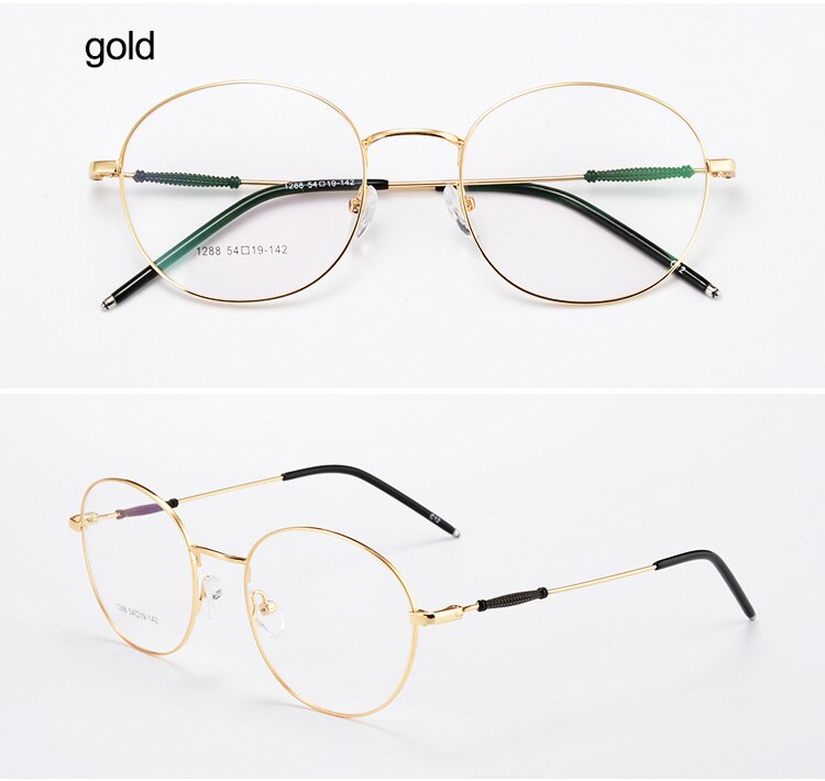 QianJ Anti-Blue Rays Spectacle Frame Men Women Eyeglasses Opitcal Computer Gaming Eye Glasses Clear Lens For Male Female Eyewear: Gold