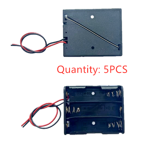 5PCS AA Power Battery Storage Case Holder Storage Box Multi Purposes DIY AA Battery Holder LR6 Container With Lead Cables: green