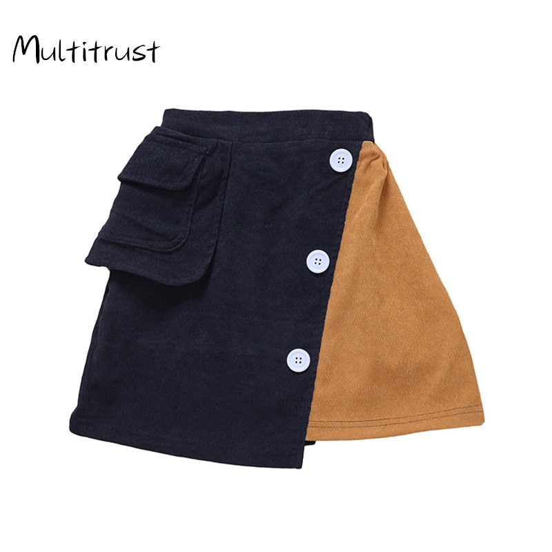Girls Skirts Autumn Winter Children Buttons Clothes Kids Corduroy Skirts Baby little Girl Skirts For 3-7 Years