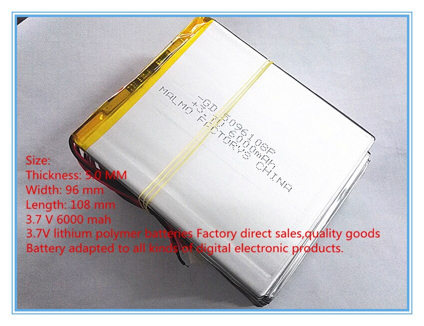 3.7 V lithium polymer battery 6000 mah large-capacity PDA tablet PC MID 5096108
