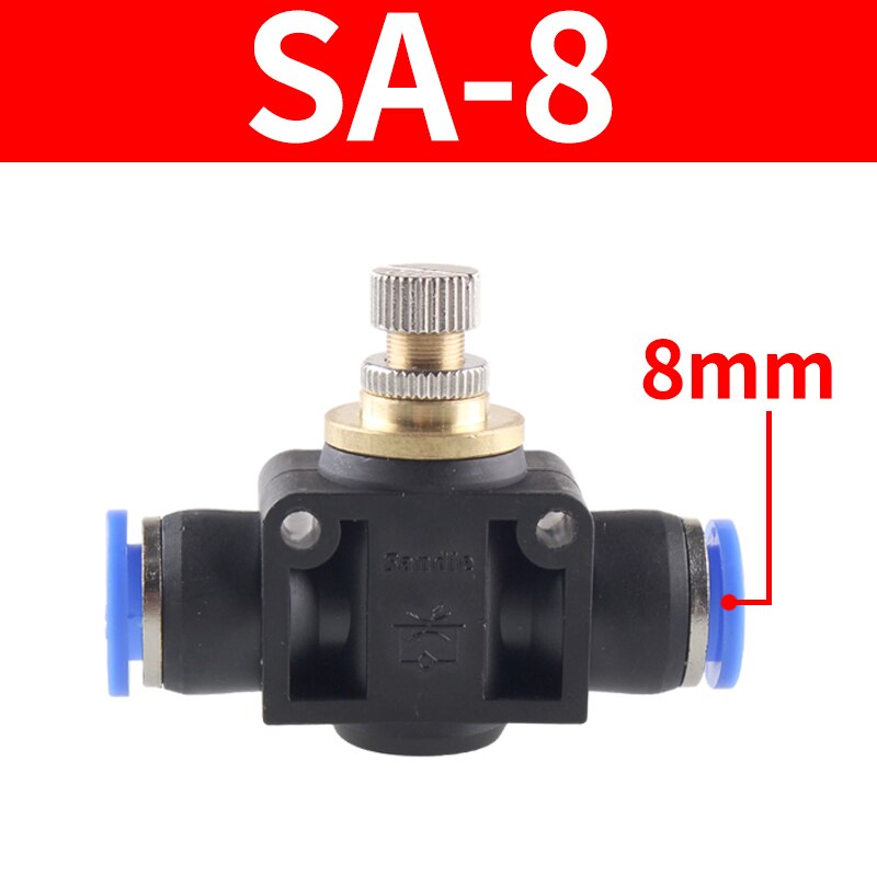1Pcs PA/SA connector manual components plastic combined direct governor throttle valve fast push tube pneumatic accessories: SA 8