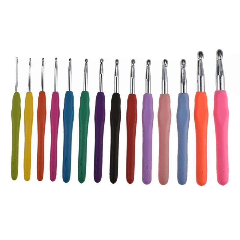 Kokoni 14 Pcs Haak Naalden Set 2.0-10.0 Mm Grote Maat 9.0 10.0 Mm Zachte Handgreep Garen Weave Breien naalden Haken Voor Breien