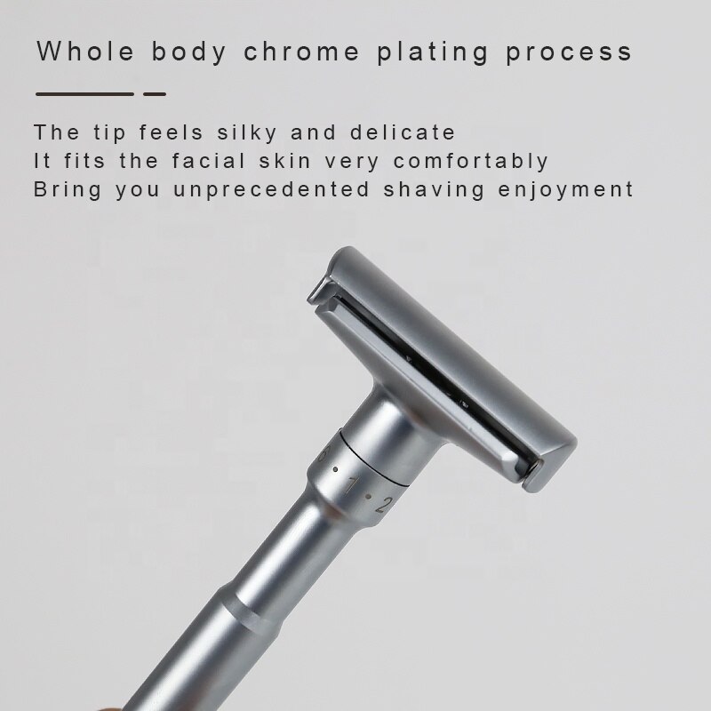 Adjustable Safety Razor Double Edge Classic Mens Shaving Fits All Double Edge Blades 5 Shaving Blades