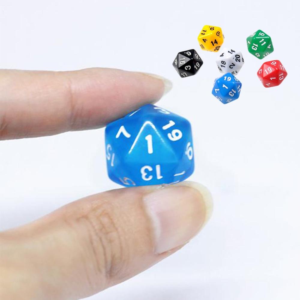 6 Stks/set D20 Dobbelstenen Opaque Twintig Zijdige Dobbelstenen Multi Kleur Gaming Hars Polyhedrale Dobbelstenen Voor Games Accessoire