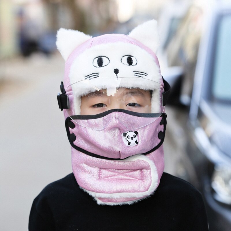 Earflap Pilot Hats and Goggles Trapper Bomber Hat Facemask Cap Bomber Hat with Full Face Ear Flap Children: C10