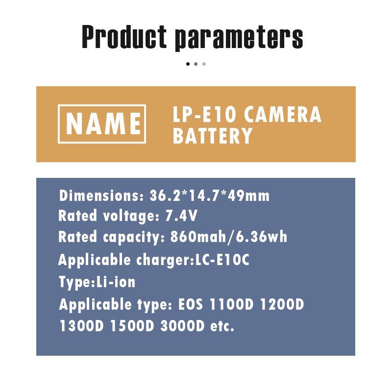 1-10 kpl 7.4v 860 mah lp -e10 lp e10 lpe 10 kameran akku canon eos 1100d 1200d 1300d 1500d 3000d kiss  x50 x70 x80 rebel  t3 t5