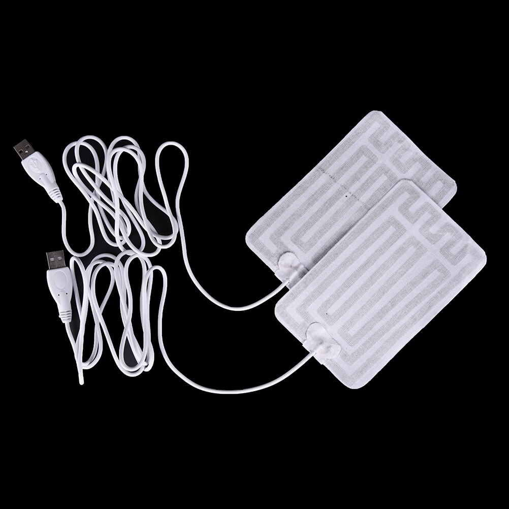2pcs Electric Infrared Fever Heat Mat Winter Warm Arm Waist Heat Glove 5V Carbon Fiber Heating Pad USB Heating Film