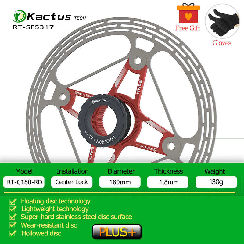 KACTUS Rotore del freno a discoteca per bicicletta ultraleggero 140/160mm Blocco centrale Addensare AL7505 Freno a galleggiante a discoteca a raffreddamento rapido per bici da strada MTB EBike: nero